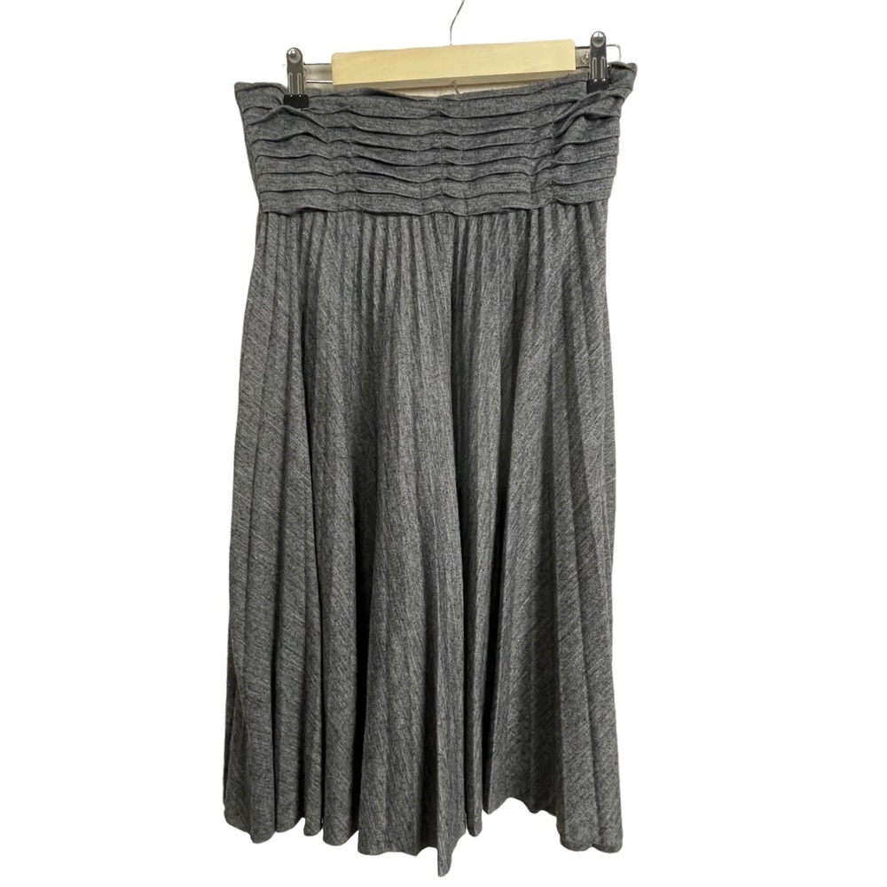 Maje Paris H08 Elise Skirt S Gray Pleated Wool Blend‎ Quiet Luxury Chic